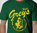 Groene T-shirt met geel Logo