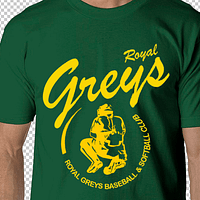 Groene T-shirt met geel Logo